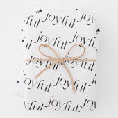 Kerstfeestdag - Patroon Modern Simple Joy Inpakpapier Vel (In situ)