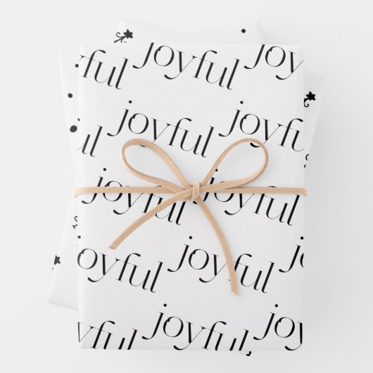 Kerstfeestdag - Patroon Modern Simple Joy Inpakpapier Vel (In situ)