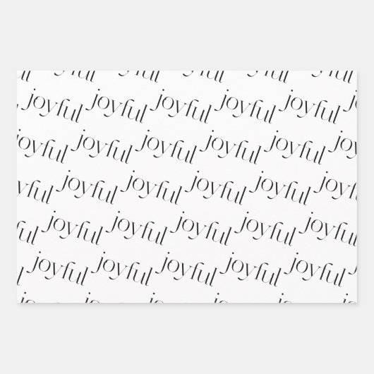 Kerstfeestdag - Patroon Modern Simple Joy Inpakpapier Vel (Voorkant)