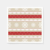 Kerstfeestdag - Patroon voor rode en beige sneeuwv Servetten (Voorkant)