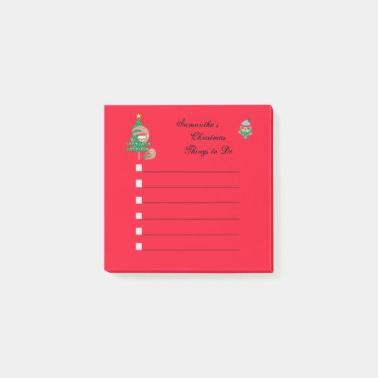 kerstfeestdag persoonlijke chequelijst post-it® notes (Voorkant)