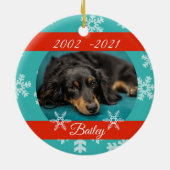 Kerstfeestdag Pet Dog Cat Memorial Keepslag Keramisch Ornament (Achterkant)