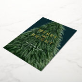 Kerstfeestdag - Pijnboom en foto-Folie Invitat Folie Uitnodiging (Gedraaid)