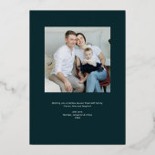 Kerstfeestdag - Pijnboom en foto-Folie Invitat Folie Uitnodiging (Achterkant)