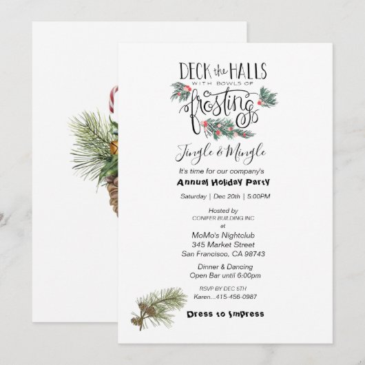 kerstfeestdag - Pijnnaalden Kaart (Voorkant / Achterkant)