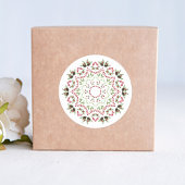 Kerstfeestdag Pinecones Mandala Pine Branches Ronde Sticker