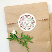 Kerstfeestdag Pinecones Mandala Pine Branches Ronde Sticker