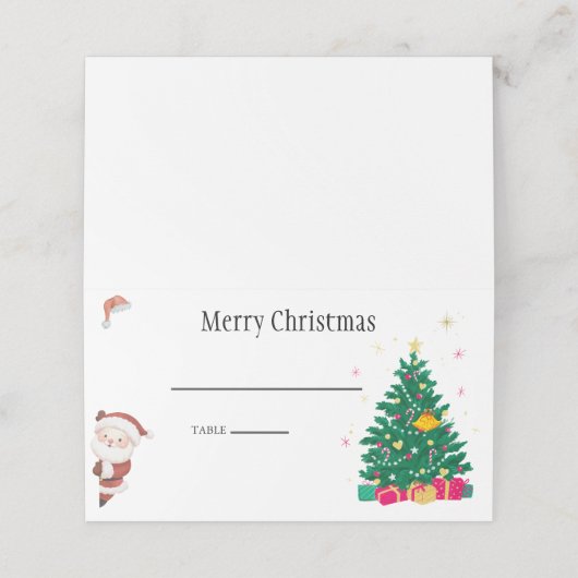 Kerstfeestdag Plaatskaartje (Buitenkant ongevouwen)