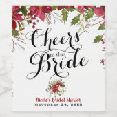 Kerstfeestdag Poinsettia Cheers naar de Bride Wijn Etiket (Enkel label)