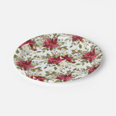 Kerstfeestdag Poinsettia winter Floral Papieren Bordje (Gekanteld)