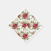 Kerstfeestdag Poinsettia winter Floral Servetten (Hoek)