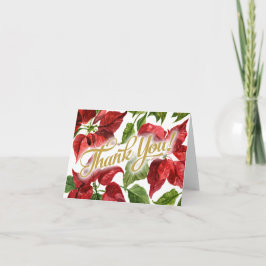 Kerstfeestdag Poinsettias Dank je wel Bedankkaart