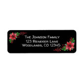 Kerstfeestdag Poinsettias Etiket (Voorkant)