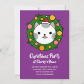 Kerstfeestdag: Polka Dot Cat Kaart (Voorkant)