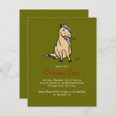 kerstfeestdag Pony Kaart (Voorkant / Achterkant)