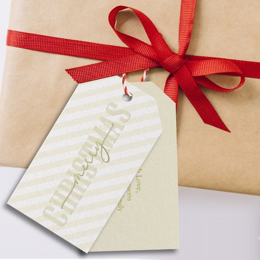 Kerstfeestdag prettig kerstfeest modern script cadeaulabel