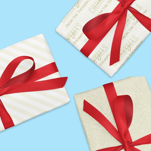 Kerstfeestdag prettig kerstfeest modern script inpakpapier vel