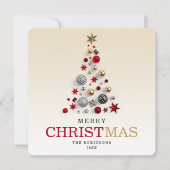 Kerstfeestdag | Professionele boomstructuur Feestdagenkaart (Voorkant)