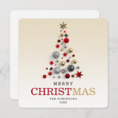 Kerstfeestdag | Professionele boomstructuur Feestdagenkaart (Voorkant / Achterkant)