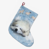 Kerstfeestdag - Puppy Counting Sheep (Pyr Puppy Co Grote Kerstsok (Voorkant (Hangend))