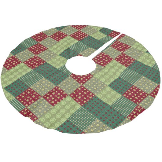 kerstfeestdag - Quilt Pattern Tree Skirt Kerstboom Rok (Gekanteld)