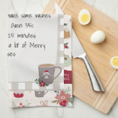 Kerstfeestdag receptie Rood banketbakje Theedoek (Quarter Fold)