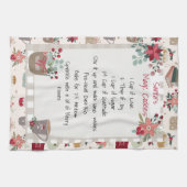 Kerstfeestdag receptie Rood banketbakje Theedoek (Horizontaal)