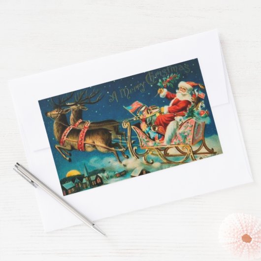  kerstfeestdag rechthoekige sticker (Envelop)