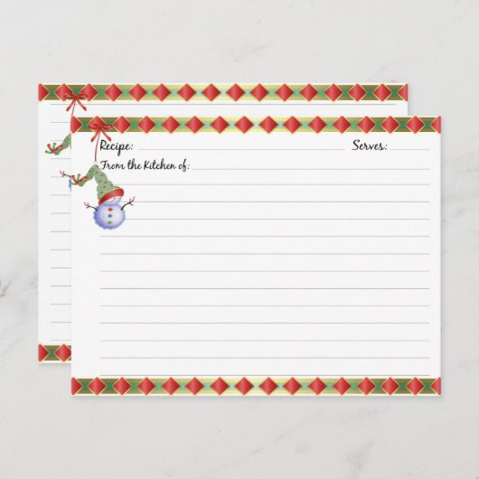 kerstfeestdag — Recipaarden Briefkaart (Voorkant / Achterkant)