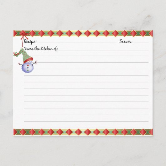 kerstfeestdag — Recipaarden Briefkaart (Voorkant)