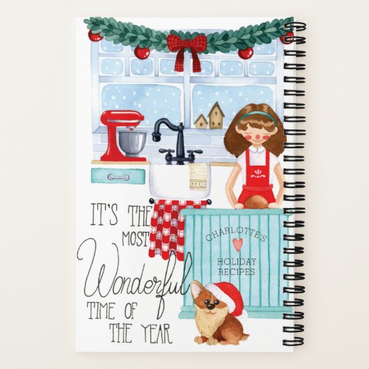 Kerstfeestdag Recipe Book Cookbook Custom Name Notitieboek (Achterkant)