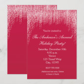 Kerstfeestdag Red Glitter Elegant Uitnodiging (Voorkant / Achterkant)