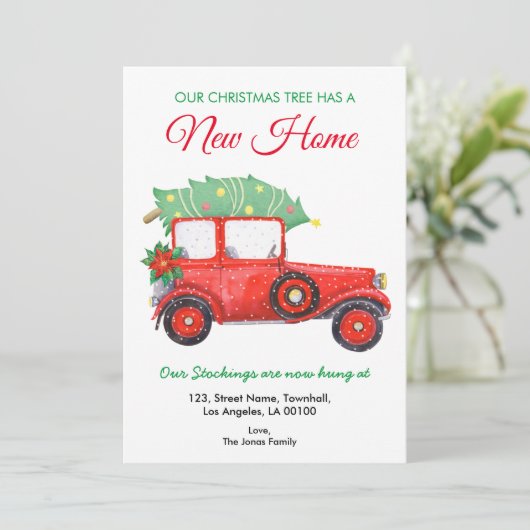 Kerstfeestdag: Red Truck Aankondiging (Staand voorkant)