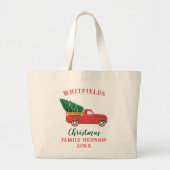 Kerstfeestdag Red Truck Family Reunion Aangepast Grote Tote Bag (Voorkant)