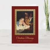 Kerstfeestdag: Religieuze gouden kerstfeestdag Kaart (Voorkant)