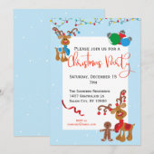 Kerstfeestdag, rendierlijk Rudolph Kaart (Voorkant / Achterkant)