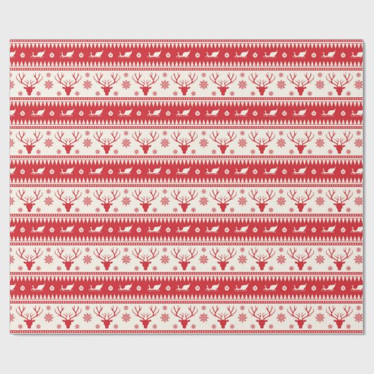 Kerstfeestdag, rendierSanta Sleigh Cadeaupapier (Vlak)