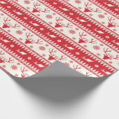 Kerstfeestdag, rendierSanta Sleigh Cadeaupapier (Hoek)