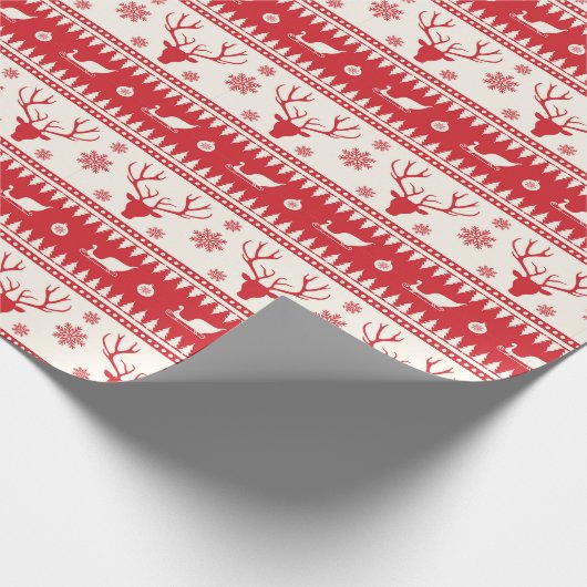 Kerstfeestdag, rendierSanta Sleigh Cadeaupapier (Hoek)