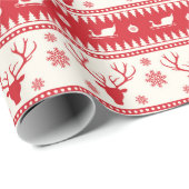 Kerstfeestdag, rendierSanta Sleigh Cadeaupapier (Rol Hoek)