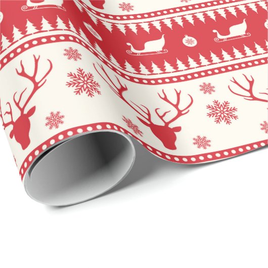 Kerstfeestdag, rendierSanta Sleigh Cadeaupapier (Rol Hoek)