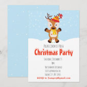 Kerstfeestdag rendierverlichting kaart (Voorkant / Achterkant)