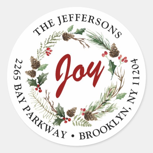 kerstfeestdag — Retouradres Ronde Sticker (Voorkant)