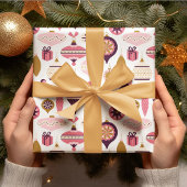 Kerstfeestdag Retro Decorations Bauble Cadeaupapier