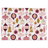 Kerstfeestdag  Retro Decorations Bauble Groot Cadeauzakje (Achterkant)