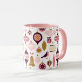 Kerstfeestdag  Retro Decorations Bauble Mok (Voorkant rechts)