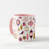 Kerstfeestdag  Retro Decorations Bauble Mok (Voorkant links)