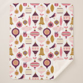 Kerstfeestdag  Retro Decorations Bauble Sherpa Deken (Voorkant)