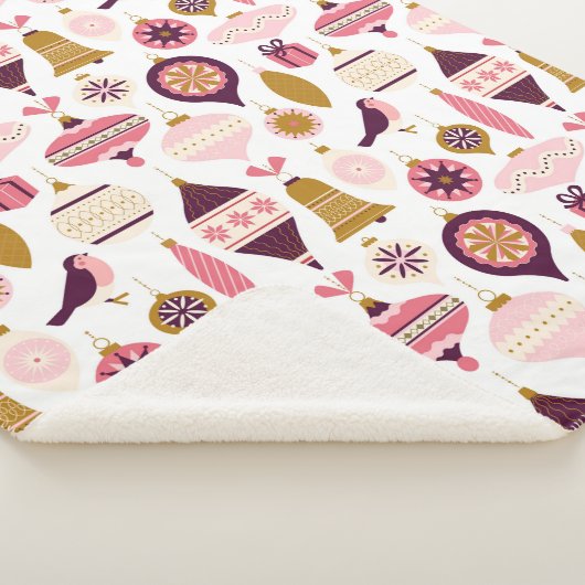 Kerstfeestdag  Retro Decorations Bauble Sherpa Deken (3/4)