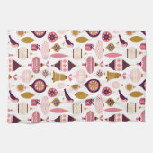 Kerstfeestdag  Retro Decorations Bauble Theedoek (Horizontaal)